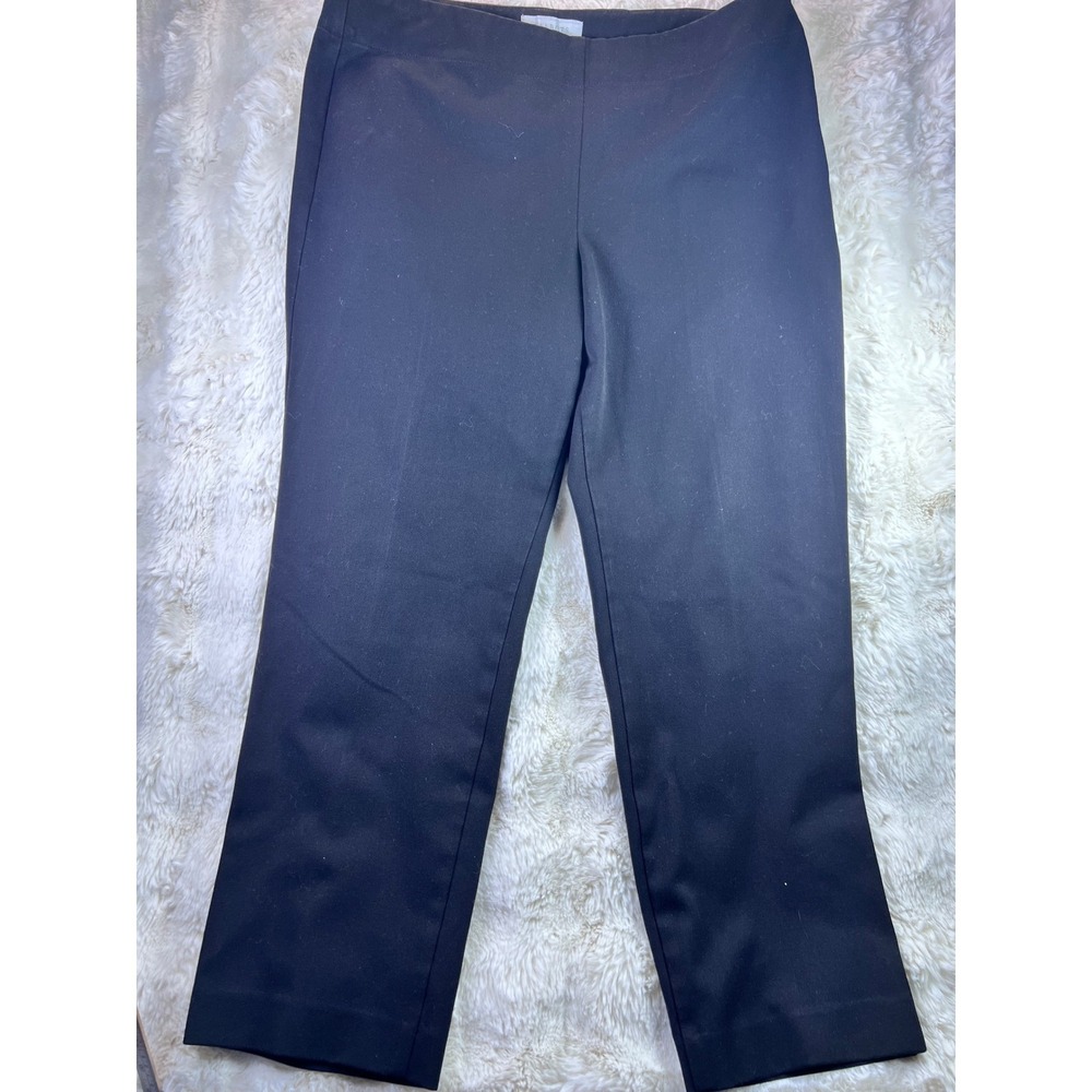 Talbots Heritage Petites Black Pull On Straight Leg Dress Pants  Size 12P. A25